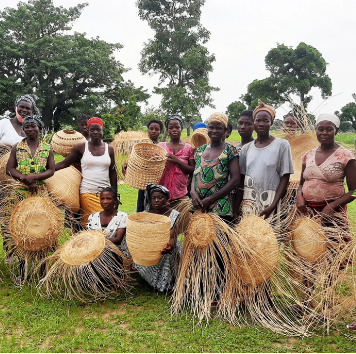 Handwoven Grass Fringed Lamp Pendant - Fair Trade made in Ghana