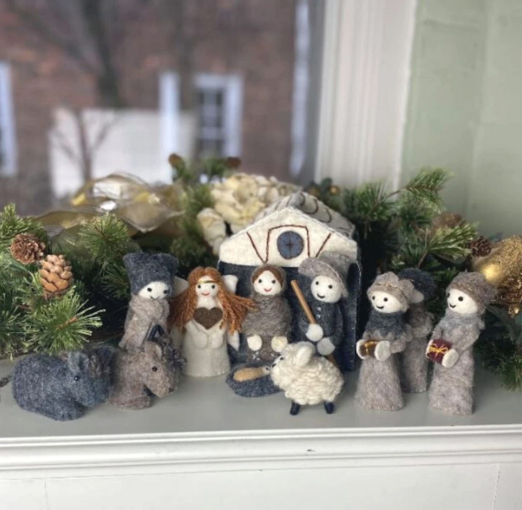 Handcrafted Felt Nativity Scene, 12 pieces, Fair Trade from Nepal