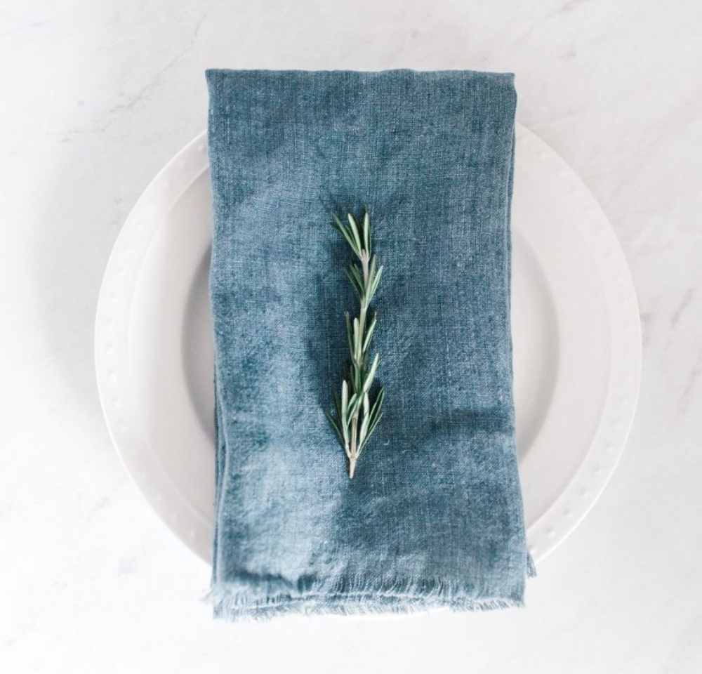 Set of 4 Hand Woven Stone Washed Linen Dinner Napkins- Eco-Friendly, Fair Trade