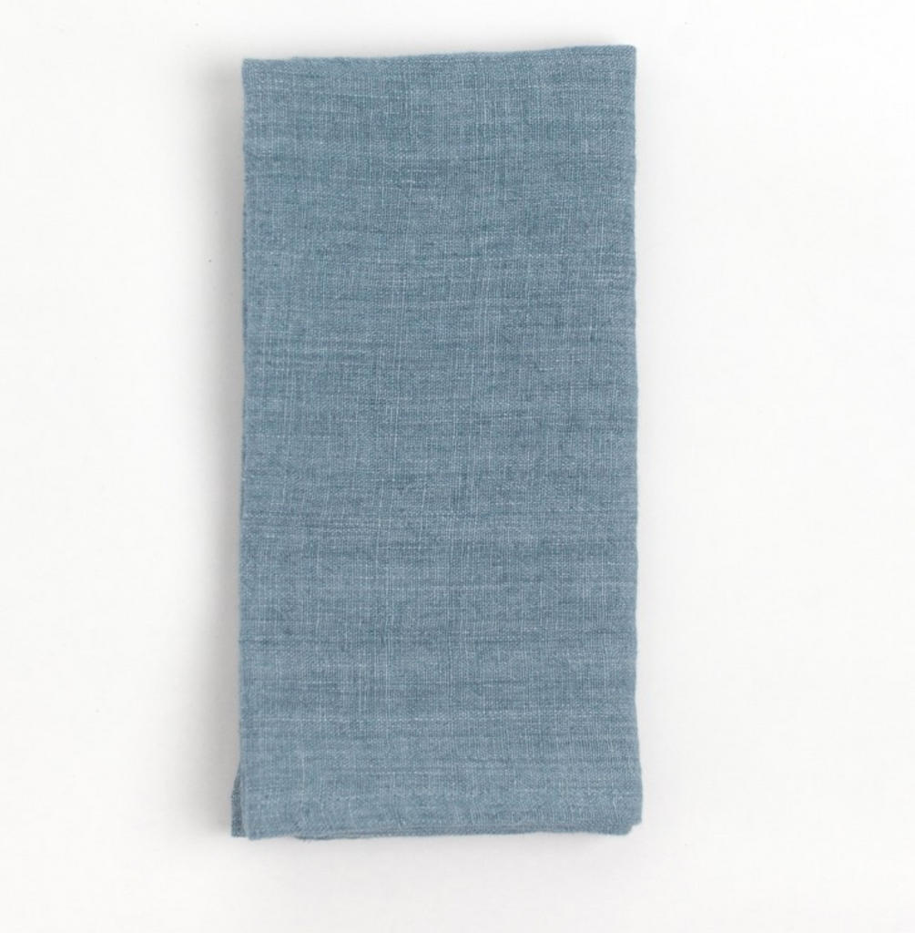 Set of 4 Hand Woven, Stone Washed Hemmed Dinner Napkins- Eco-Friendly, Fair Trade