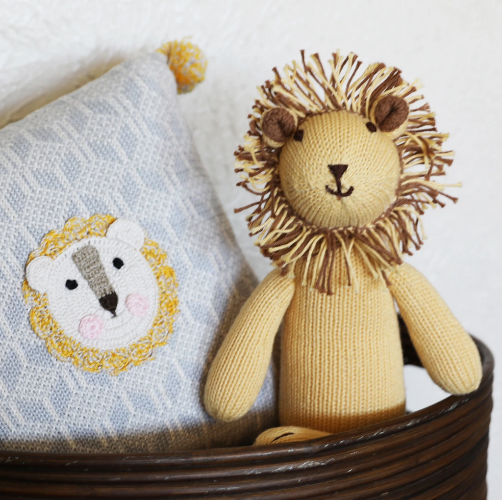 Hand Knit Leon The Lion Stuffed Animal  - Support Fair Trade for Artisans