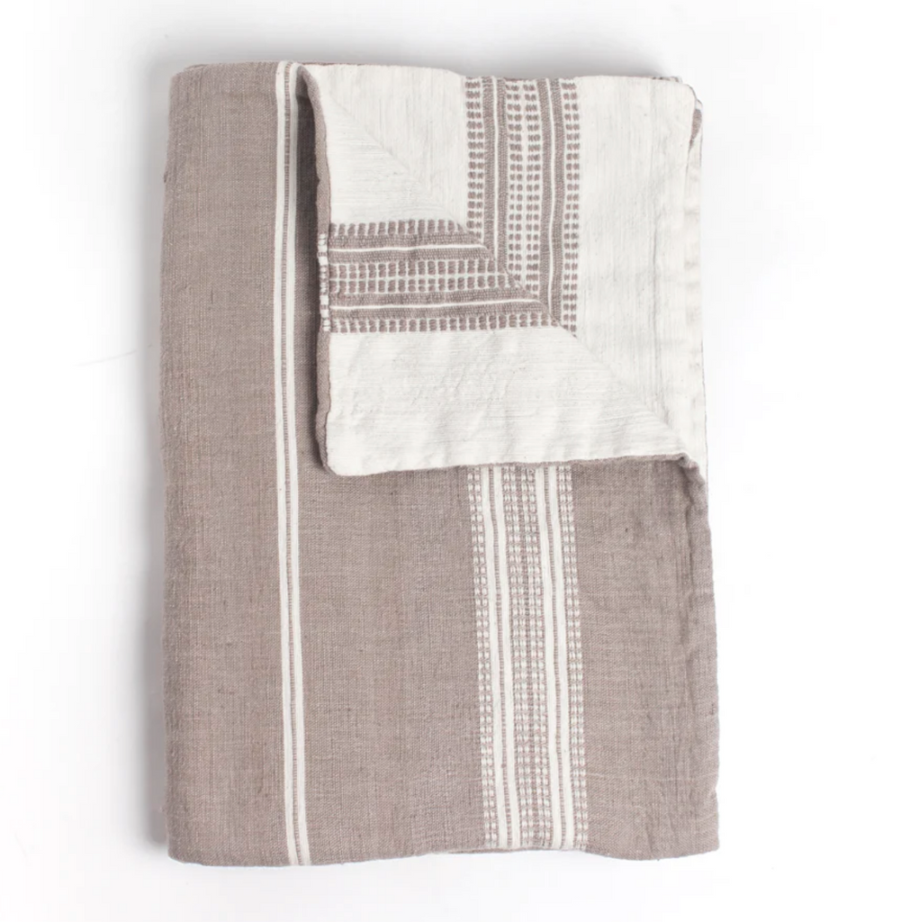 Ethiopian Hand-Spun Cotton Baby Blanket, Reversible, 51"x39" - Fair trade