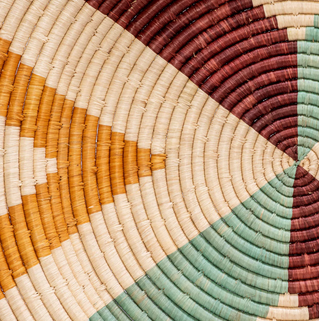 Extra Large 32"” Hand Woven Basket Wall Plate Art, Fair Trade, Uganda