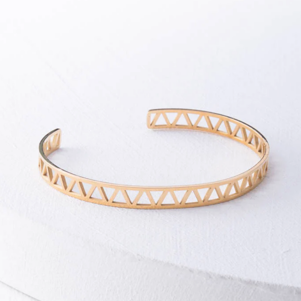 Gold Triangle Cuff  Bracelet, Give freedom to exploited girls & women!