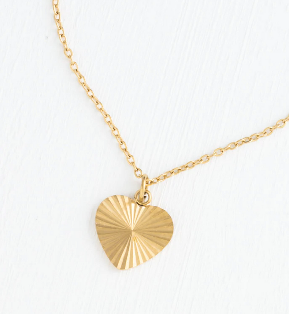 Starburst Gold Heart Pendant Necklace, Give freedom to exploited women!