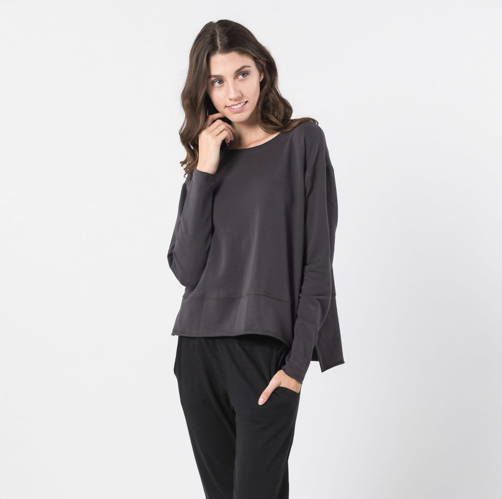Organic Cotton Grey French Terry Sweatshirt, Fair Trade - Help Break the Cycle of Poverty