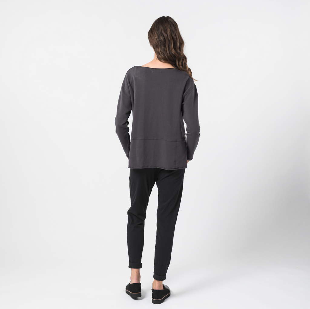 Organic Cotton Grey French Terry Sweatshirt, Fair Trade - Help Break the Cycle of Poverty