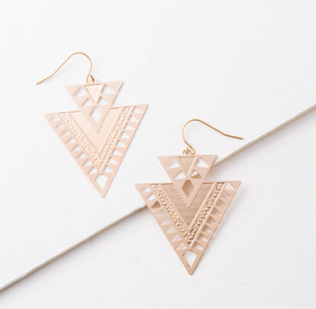 Silver or Gold Geometric Dangle Earrings, Give freedom to exploited girls & women!