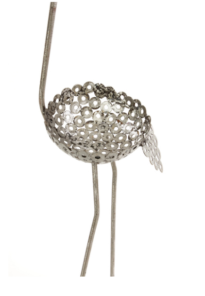 Ostrich garden plant & flower holder (slender)- Recycled metal, Fair Trade from Kenya