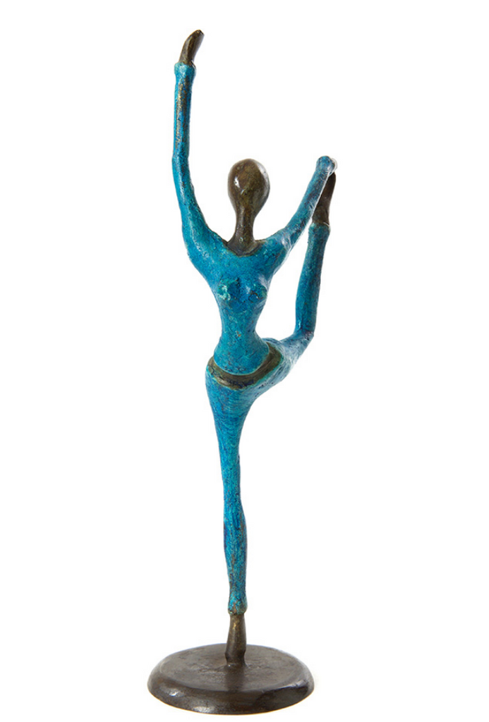 Bronze Sculpture- Woman doing Yoga Dancer Pose, Fair Trade