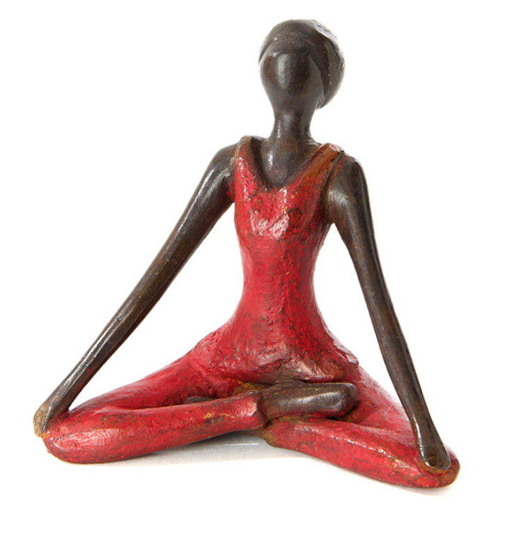 Bronze Sculpture, Woman in Yoga Lotus Pose, Fair Trade