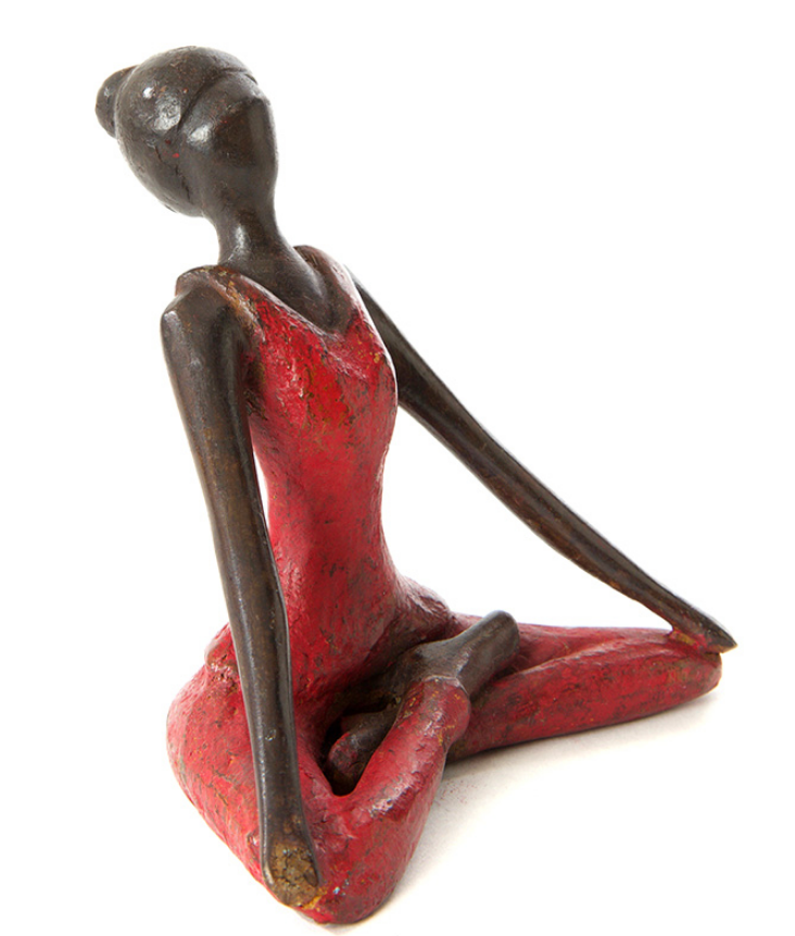 Bronze Sculpture, Woman in Yoga Lotus Pose, Fair Trade