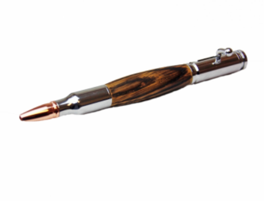Handcrafted Upcycled Barrel Wood & Silver Ink Pen,  US Made, Save our Landfills!