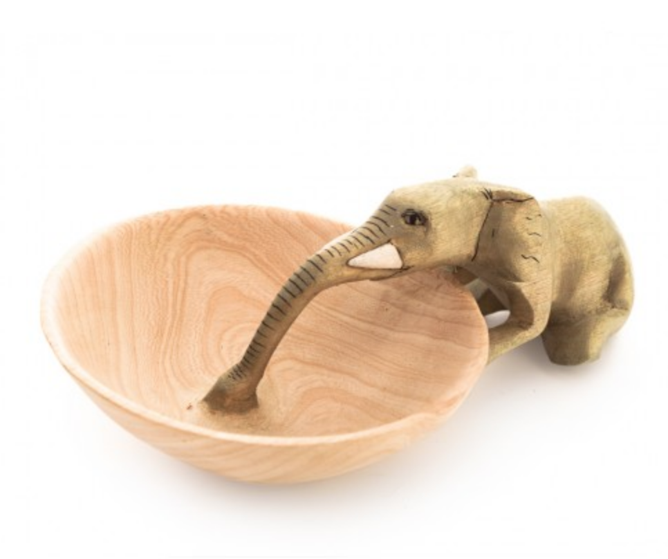 Drinking Elephant Bowl- Fair Trade - 10% goes to help animal conservation in Africa! - Give Back Goods