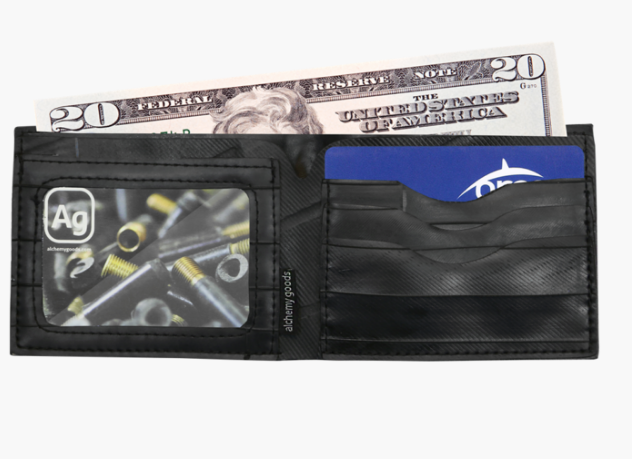 Upcycled Wallet- Truck Tire Tube -Eco-Friendly - Made in the USA - Saves Landfill Space! - Give Back Goods