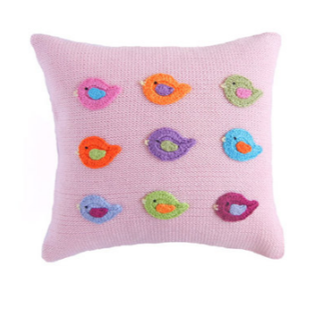 Nine Birds Pink Baby Pillow, Handmade, Fair Trade - Give Back Goods