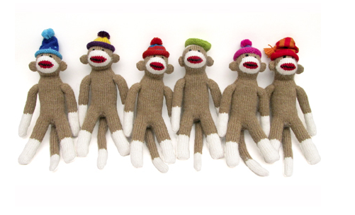Large Sock Monkey Stuffed Animal- Handmade- Support Fair Trade for Artisans - Give Back Goods