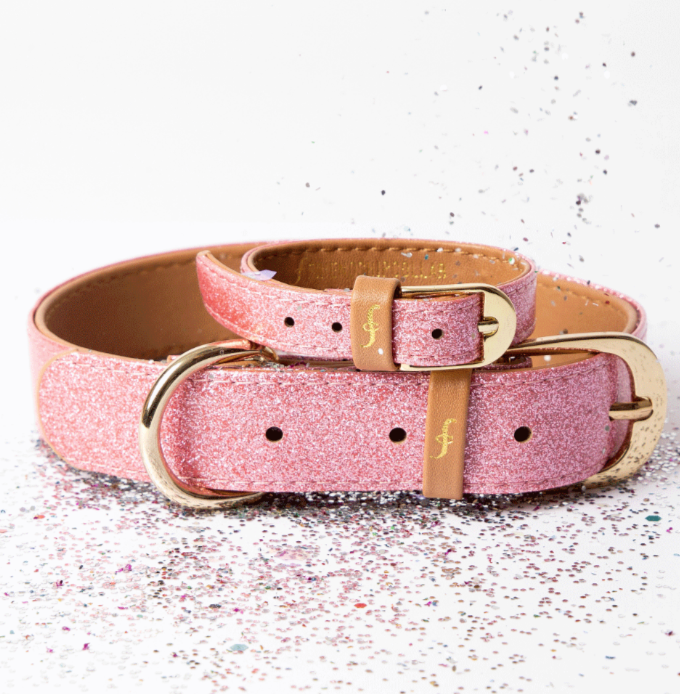pink sparkle dog collars