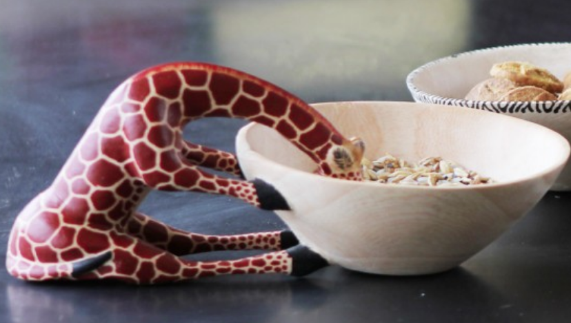 Drinking Giraffe Bowl- Fair Trade - 10% goes to help animal conservation in Africa! - Give Back Goods