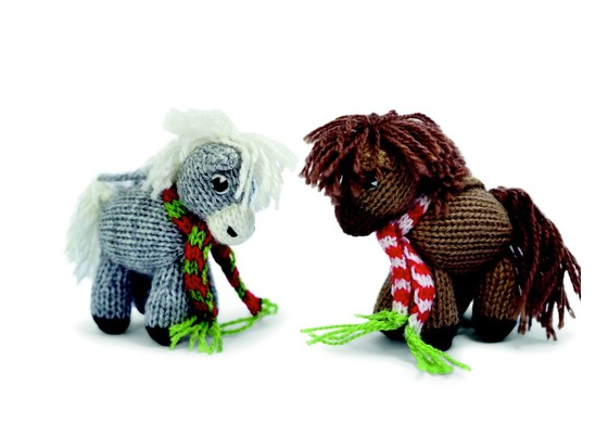 Set of 2 Hand Knit Horse Ornaments, Fair Trade - Give Back Goods