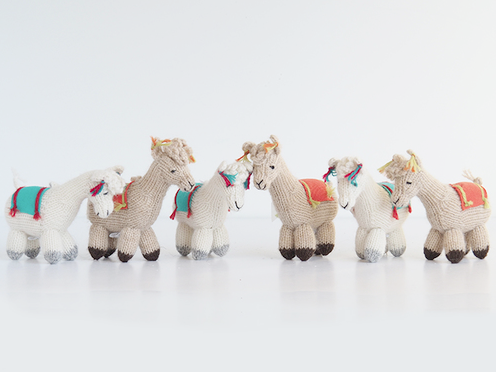 Set of 2 Handmade Llama ornaments,  Fair Trade - Give Back Goods