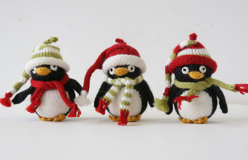 Set of 6- Handknit Penguin Ornaments - Fair Trade - Give Back Goods