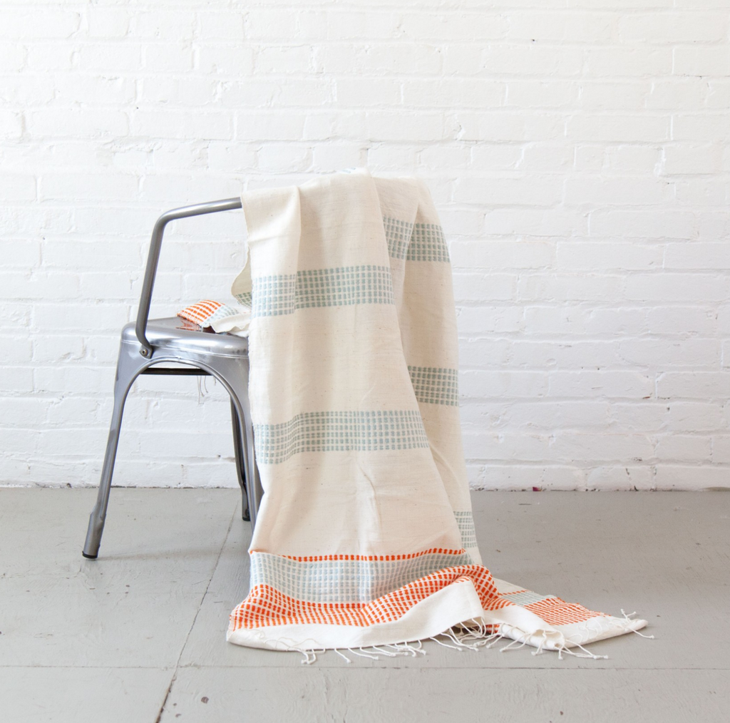 Hand Woven Ethiopian Cotton Lightweight Blanket or Throw (assorted colors)- Eco-Friendly, Fair Trade - Give Back Goods