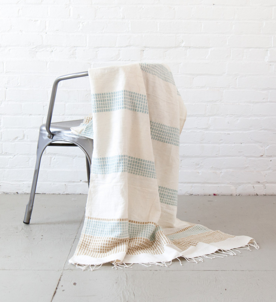 Hand Woven Ethiopian Cotton Lightweight Blanket or Throw (assorted colors)- Eco-Friendly, Fair Trade - Give Back Goods