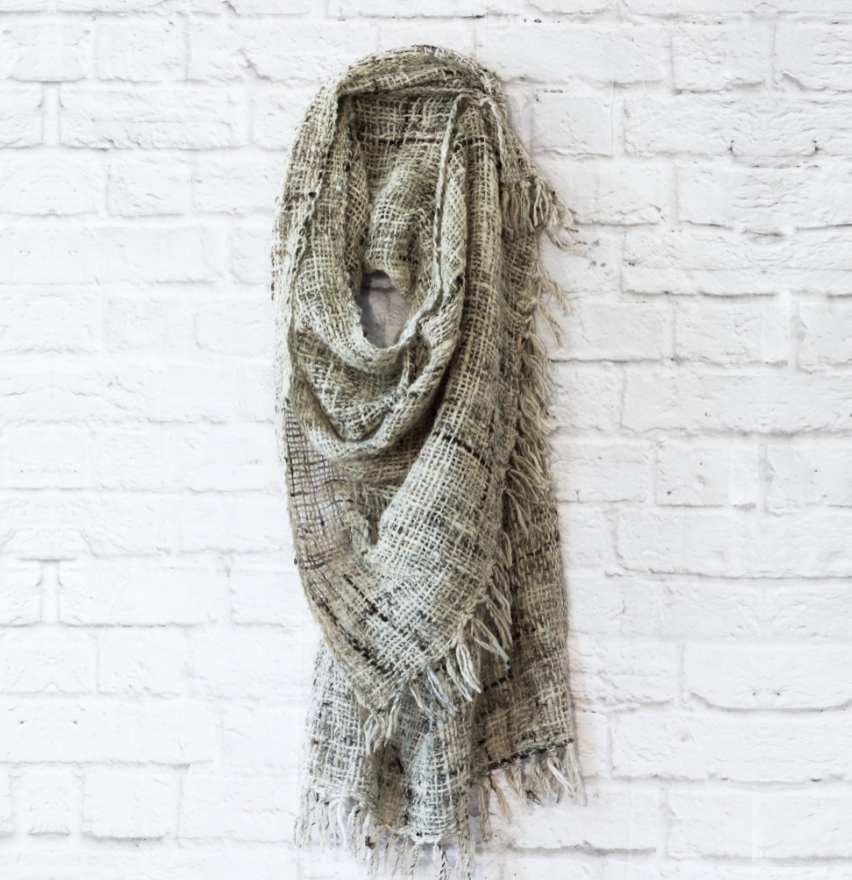 Open-Weave Kenya Wool Shawl / Throw-Heather Grey- Eco-Friendly, Fair Trade