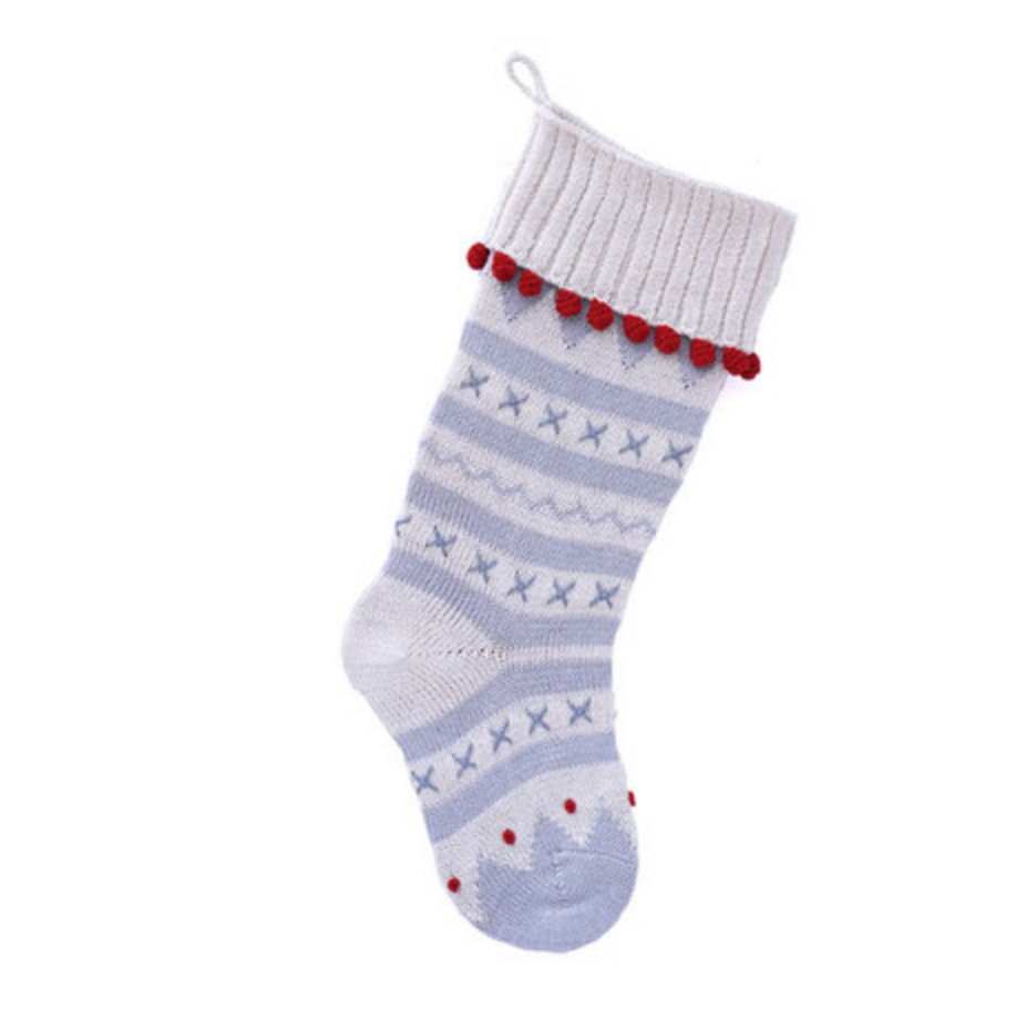 Hand made X Stitch Ribbed Cuff Christmas Stocking- Fair Trade- Supports Artisan Women in Armenia - Give Back Goods