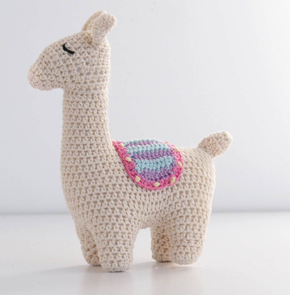 Set of 2 Hand Crocheted Stuffed Llamas - Helps Break the Cycle of Poverty - Give Back Goods