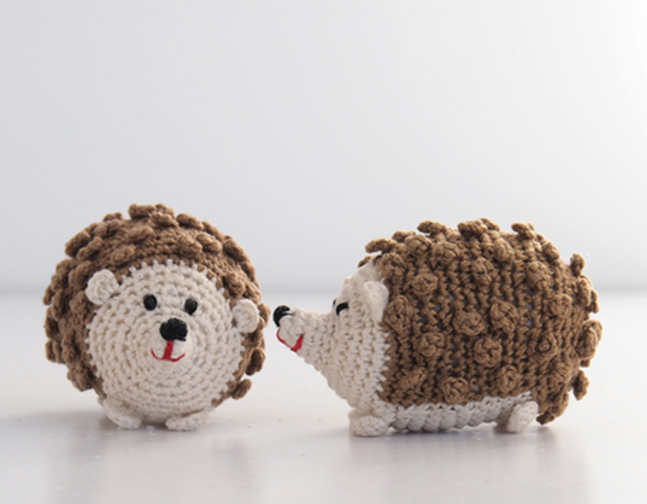 Set of 4 Hand Crocheted Hedgehogs, Fair Trade - Give Back Goods