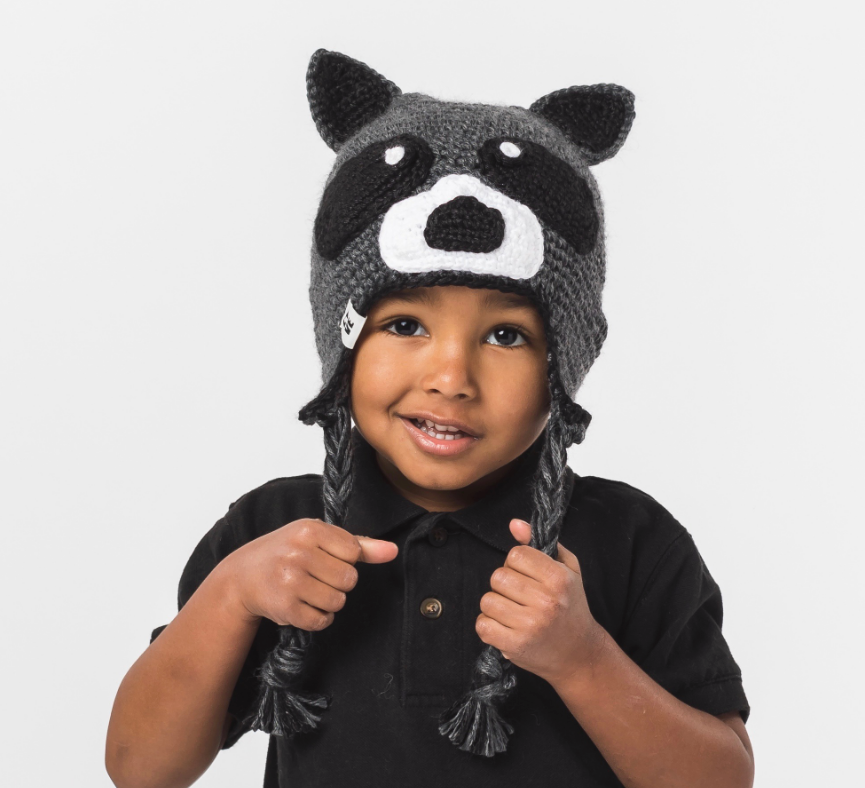 Handmade Child Racoon Hat - Help Break the Cycle of Poverty! - Give Back Goods
