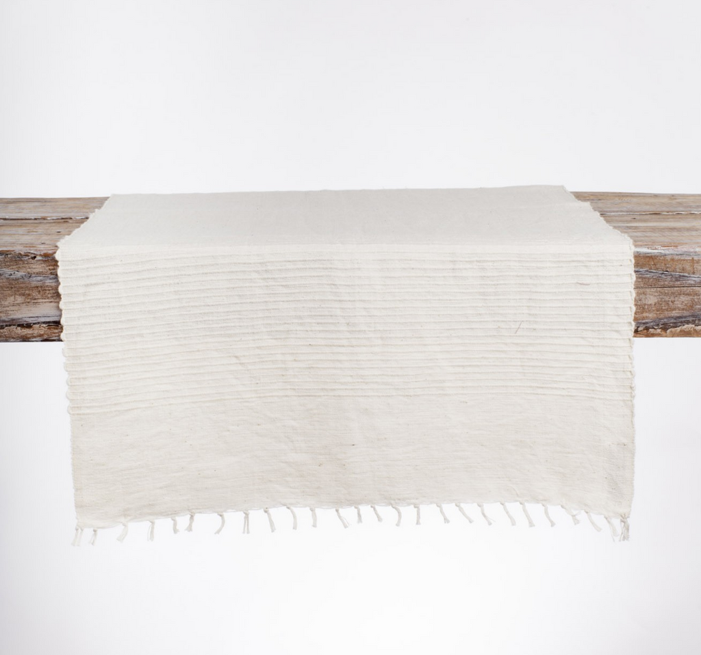 Hand Woven Ethiopian Cotton Table Runner- Riviera- Eco-Friendly, Fair Trade - Give Back Goods