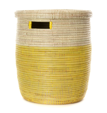 Yellow Hamper Laundry Storage Basket, Fair Trade, Eco-Friendly - Give Back Goods