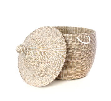 Short Hamper Decorative Handwoven Storage Basket, Fair Trade - Give Back Goods