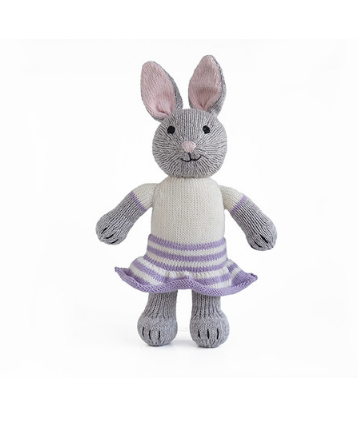 Hand Knit Bonny The Bunny Stuffed animal, Fair Trade - Give Back Goods