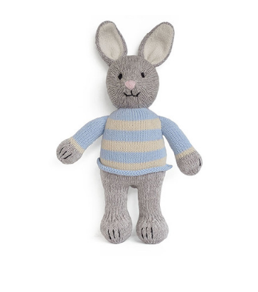 Hand Knit Bo The Bunny Stuffed animal, Fair Trade - Give Back Goods