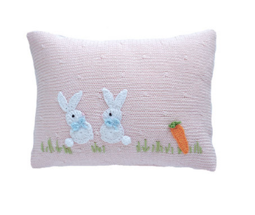 2 Bunny Baby Pillow (Pink or Blue), Fair Trade for Artisans - Give Back Goods