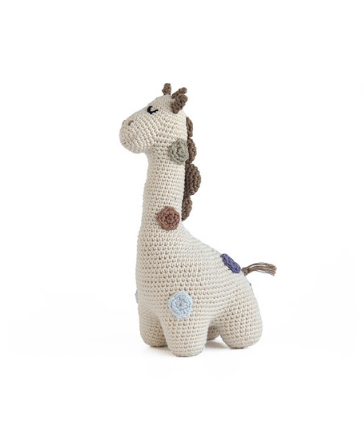Organic Cotton Hand Crocheted Giraffe Stuffed Animal, Fair Trade - Give Back Goods