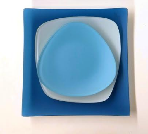 SeaGlass Dishes Place setting, Recycled Glass, Made in USA, Lead & Cadmium Free - Give Back Goods