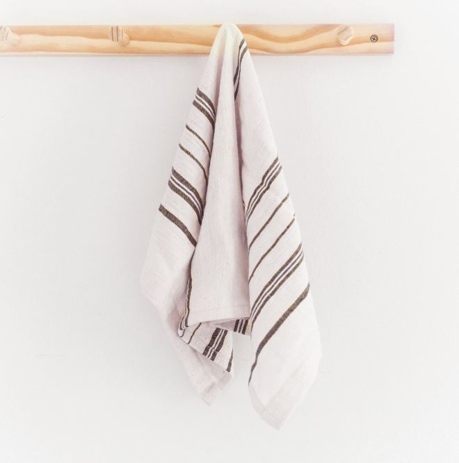 2 Hand Woven Striped Tea Towels, (3 colors), Ethiopian Cotton, Eco-Friendly, Fair Trade - Give Back Goods