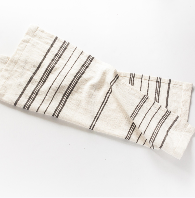 2 Hand Woven Striped Tea Towels, (3 colors), Ethiopian Cotton, Eco-Friendly, Fair Trade - Give Back Goods