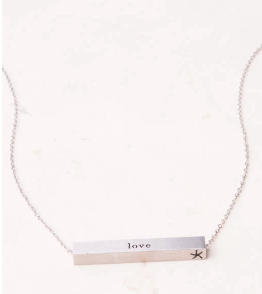 Faith Bar Necklace (Silver or Gold), Create careers for exploited girls & women! - Give Back Goods
