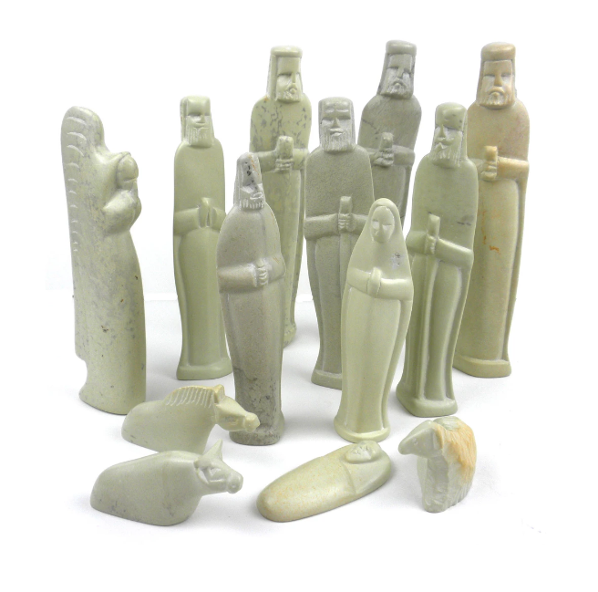 8" Hand Carved Soapstone Nativity Set, Fair Trade - Give Back Goods
