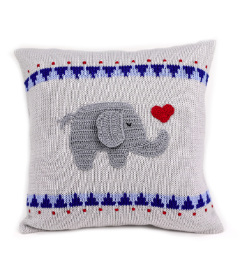 Elephant with Heart Baby Pillow, Handmade, Supports Fair Trade Artisans - Give Back Goods
