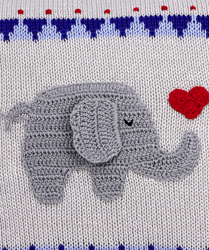 Elephant with Heart Baby Pillow, Handmade, Supports Fair Trade Artisans - Give Back Goods