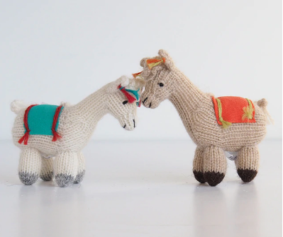 Set of 2 Handmade Llama ornaments,  Fair Trade - Give Back Goods