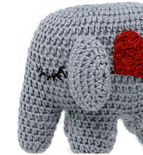 Set of 2 Hand Crochet small Elephant Support Fair Trade for Artisans - Give Back Goods