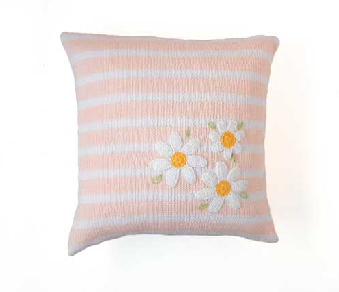 Pink Daisy Baby or Child's Pillow, Handmade, Fair Trade - Give Back Goods